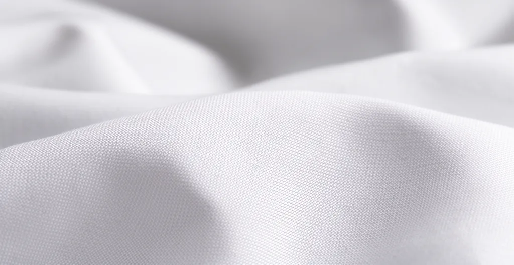 Gros plan sur la texture d'un tissu percale 80 fils montrant le tissage serré